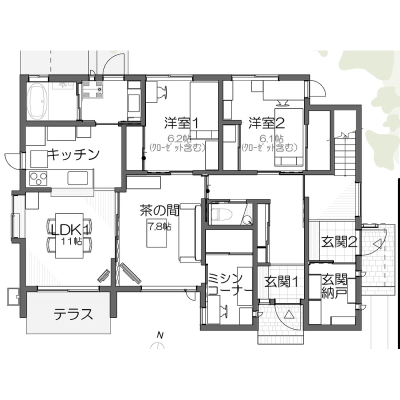 成城の２世帯住宅  1F